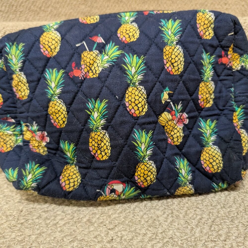 Vera Bradley Toucan Party Pineapple Large Cosmetic Bag